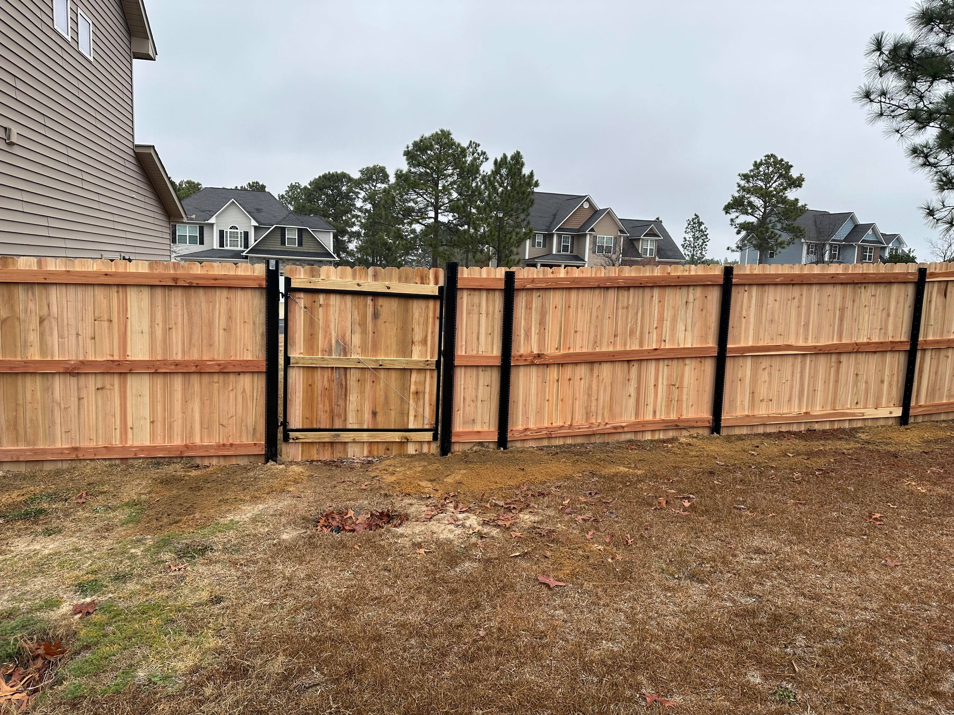 red cedar wood privacy fence